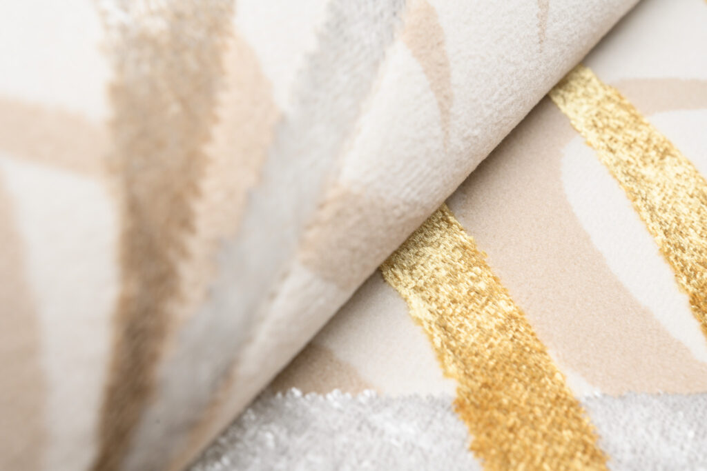 Vloerkleed Golden Creme Goudkleur Beige Bladeren
