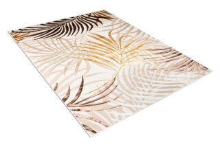 Vloerkleed Golden Creme Bruin Goudkleur Bladeren