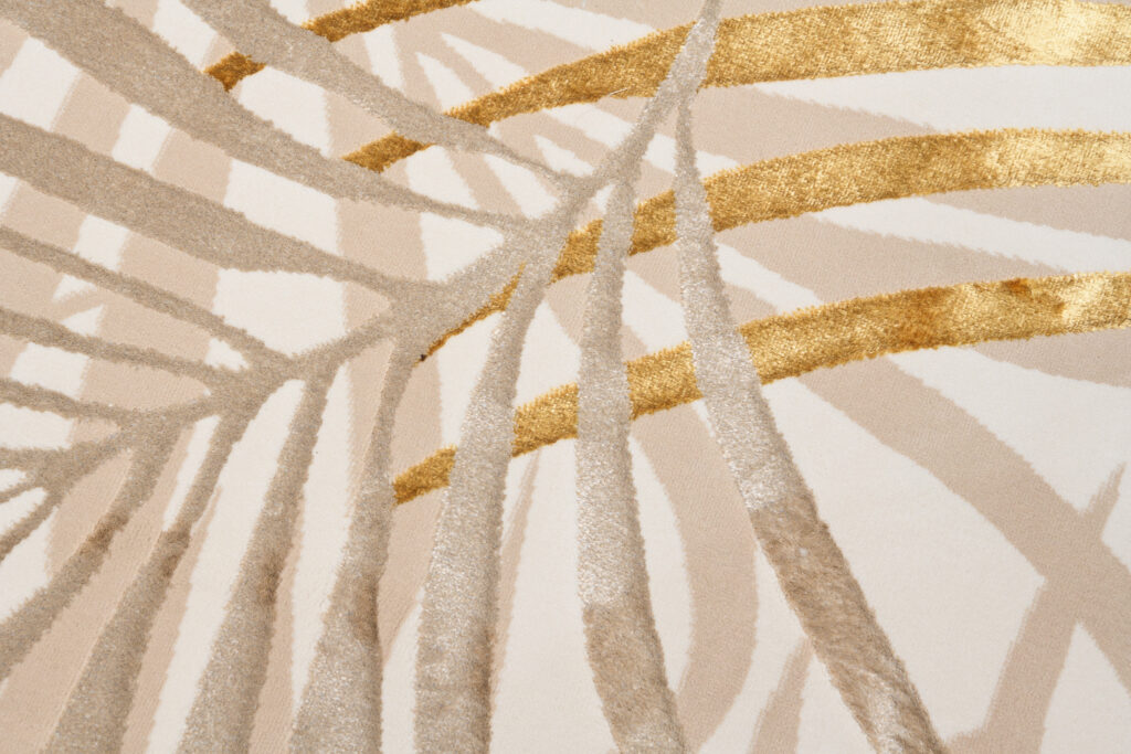Vloerkleed Golden Creme Bruin Goudkleur Bladeren