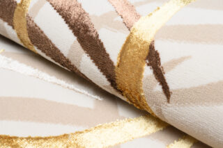 Vloerkleed Golden Creme Bruin Goudkleur Bladeren