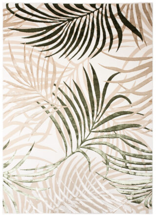Vloerkleed Golden Creme Beige Groen Bladeren