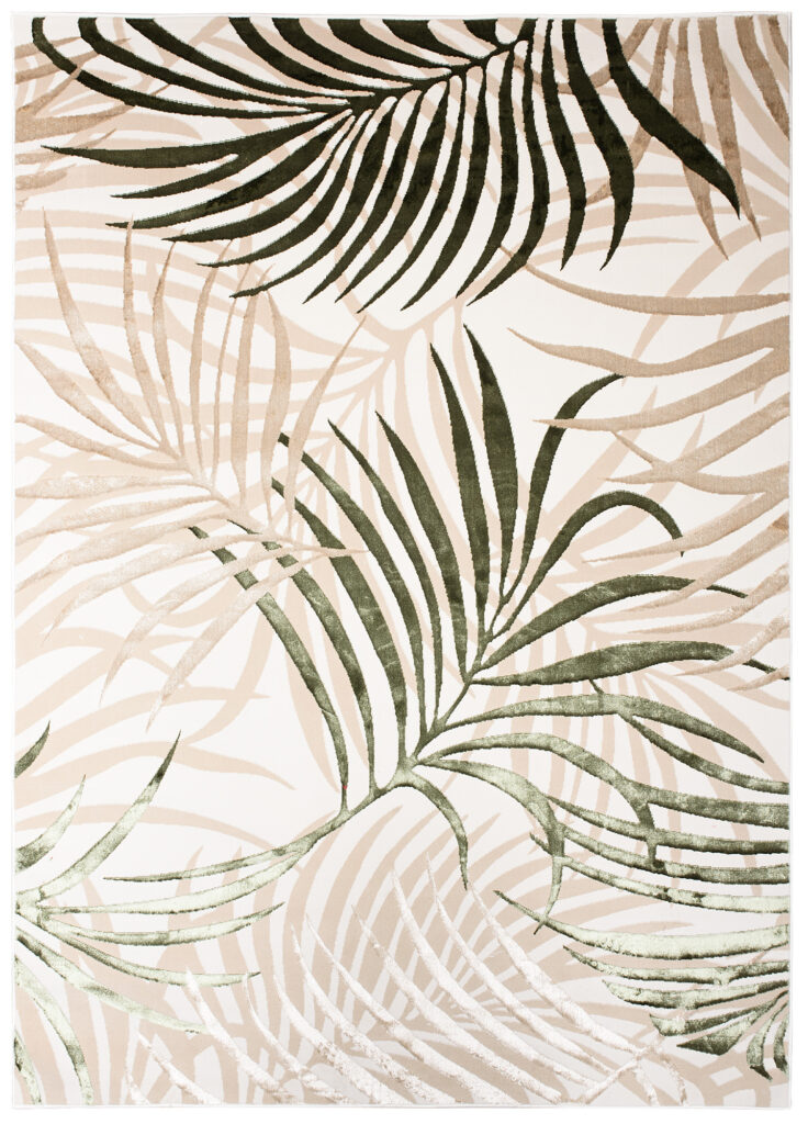 Vloerkleed Golden Creme Beige Groen Bladeren