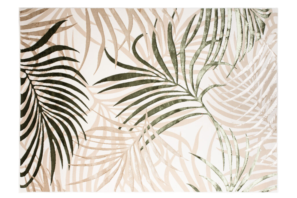 Vloerkleed Golden Creme Beige Groen Bladeren