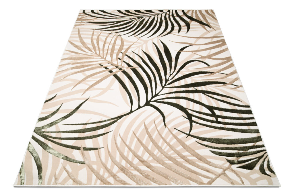 Vloerkleed Golden Creme Beige Groen Bladeren