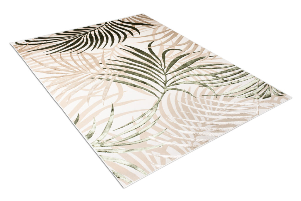 Vloerkleed Golden Creme Beige Groen Bladeren