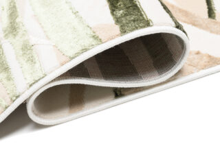 Vloerkleed Golden Creme Beige Groen Bladeren
