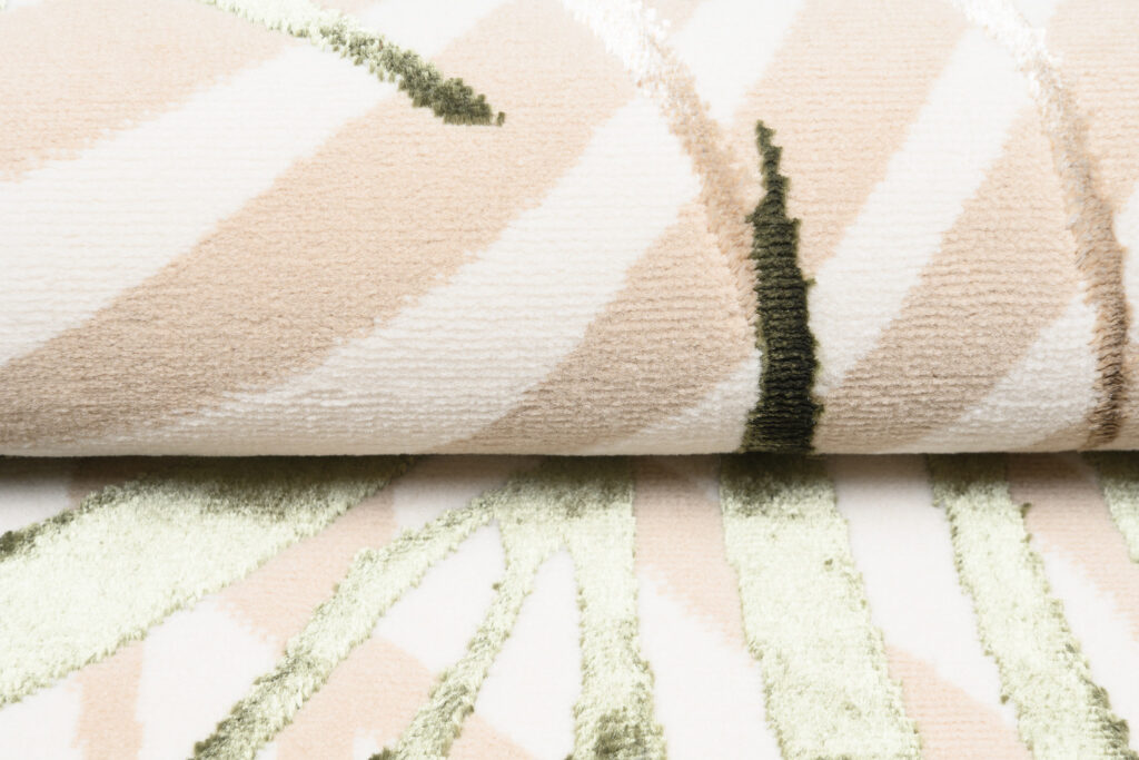 Vloerkleed Golden Creme Beige Groen Bladeren