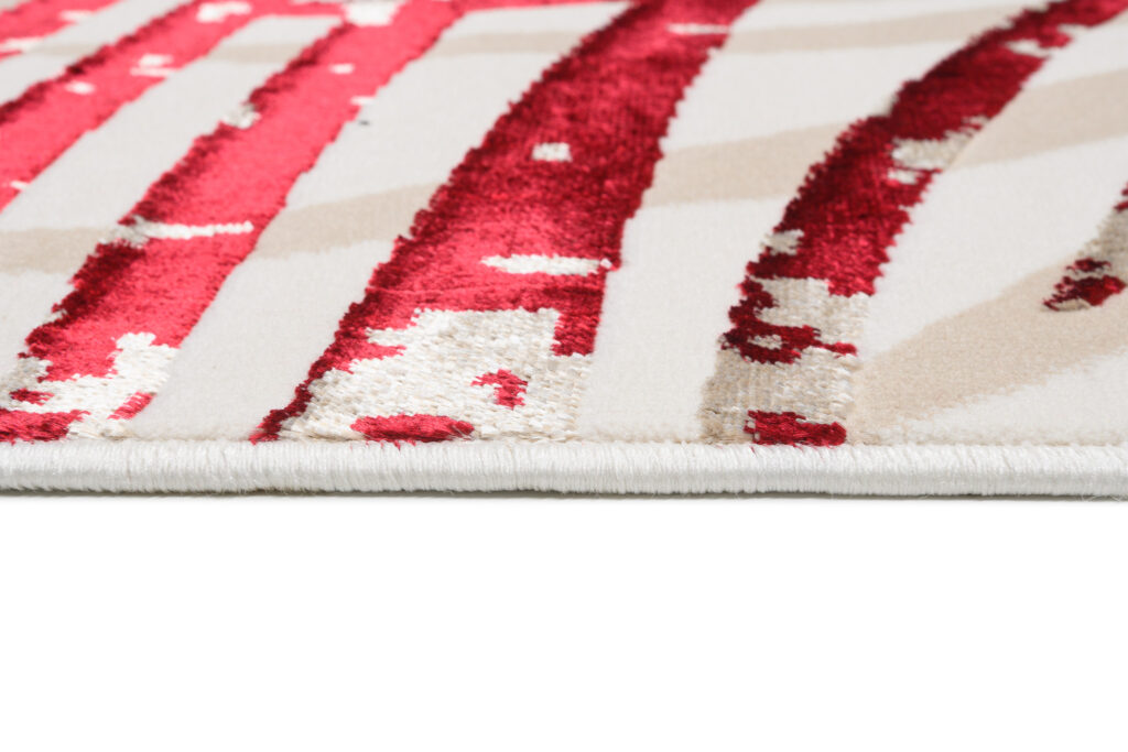 Vloerkleed Golden Creme Beige Rood Bladeren
