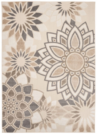 Buitenkleed Patio Creme Grijs Bloemen