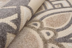 Vloerkleed Buitenkleed Patio Creme Grijs Bloemen