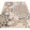 Vloerkleed Buitenkleed Patio Creme Grijs Bloemen