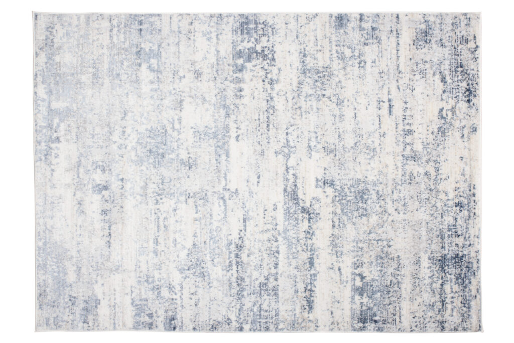 Vloerkleed Sky Blauw Creme Abstract Gewreven