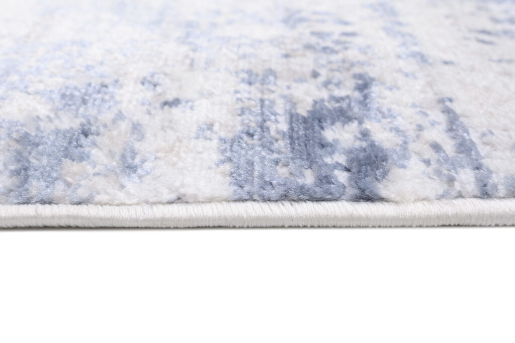 Vloerkleed Sky Blauw Creme Abstract Gewreven