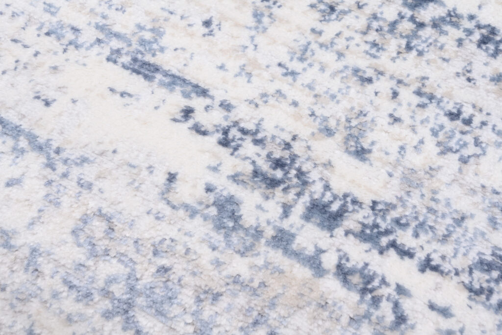 Vloerkleed Sky Blauw Creme Abstract Gewreven