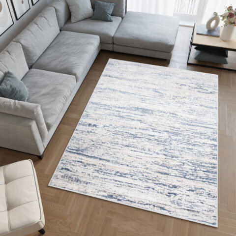 Vloerkleed Sky Blauw Creme Modern Stroken