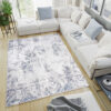 Vloerkleed Sky Blauw Creme Vintage Diamanten