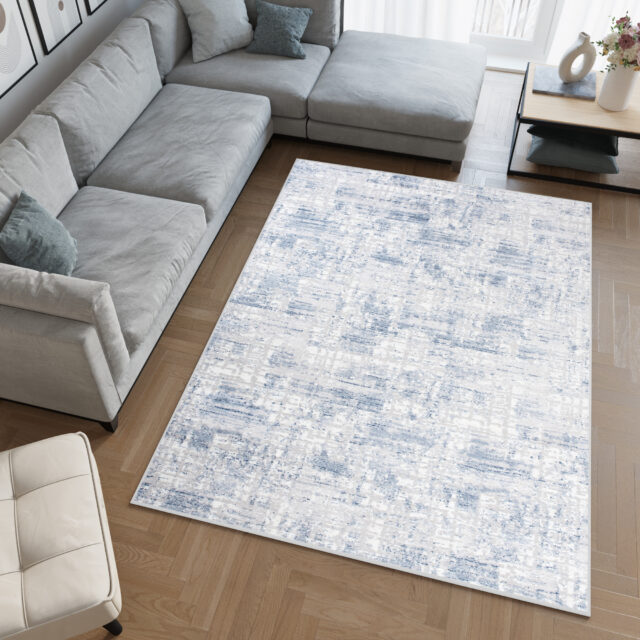 Vloerkleed Sky Blauw Grijs Abstract Stroken