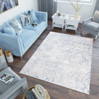 Vloerkleed Sky Blauw Geometrisch Diamanten
