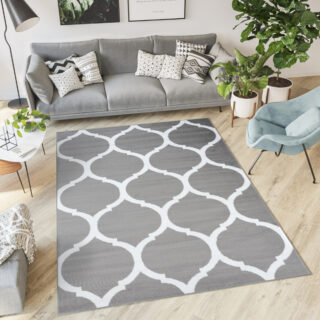 Vloerkleed Luxury Grijs Wit Marokkaanse Trellis