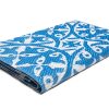 Vloerkleed Ibiza Kunststof Dubbelzijdig Waterdicht Marineblauw Wit Cirkels