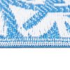 Vloerkleed Ibiza Kunststof Dubbelzijdig Waterdicht Marineblauw Wit Cirkels