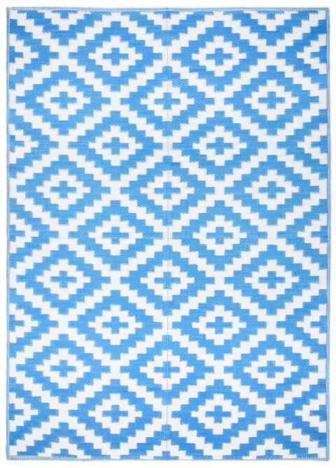 Vloerkleed Ibiza Buitenkleed Dubbelzijdig Waterdicht Navy Wit