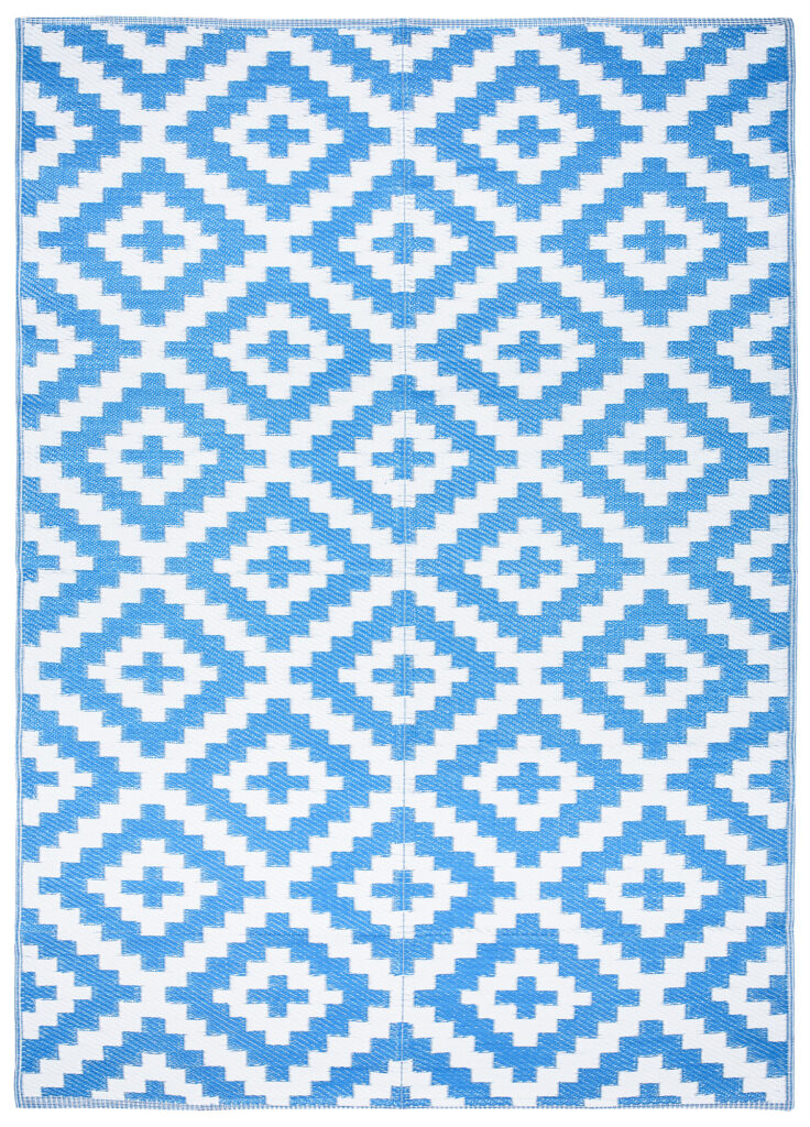 Vloerkleed Ibiza Buitenkleed Dubbelzijdig Waterdicht Navy Wit