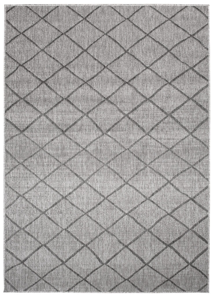Vloerkleed Capri Grijs Indoor Outdoor Sisal Modern Geruit