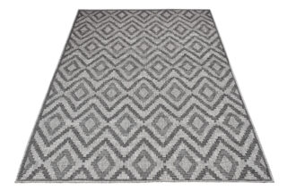 Vloerkleed Capri Grijs Zigzag Indoor Outdoor Modern Sisal