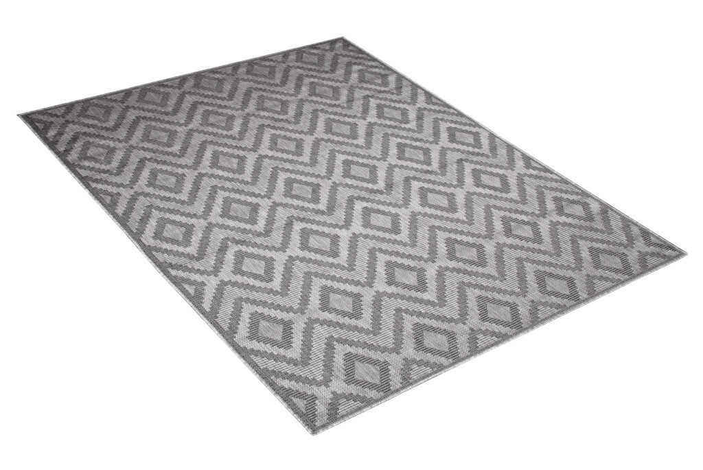 Vloerkleed Capri Grijs Zigzag Indoor Outdoor Modern Sisal