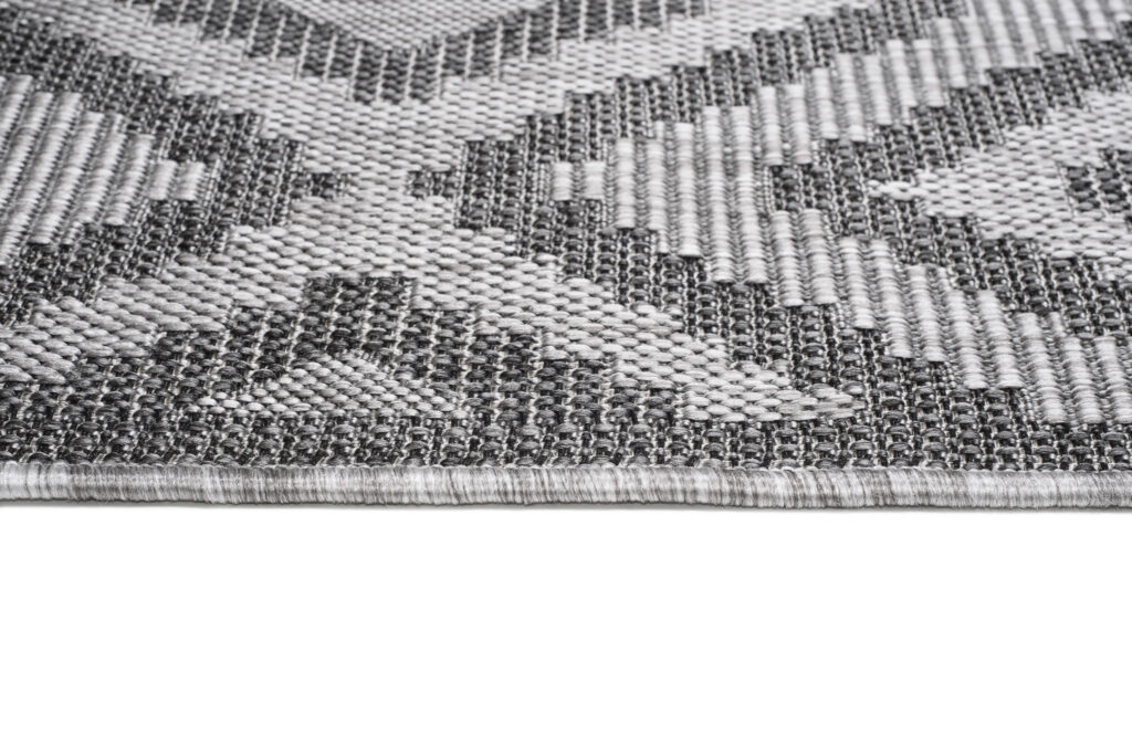 Vloerkleed Capri Grijs Zigzag Indoor Outdoor Modern Sisal