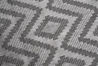 Vloerkleed Capri Grijs Zigzag Indoor Outdoor Modern Sisal