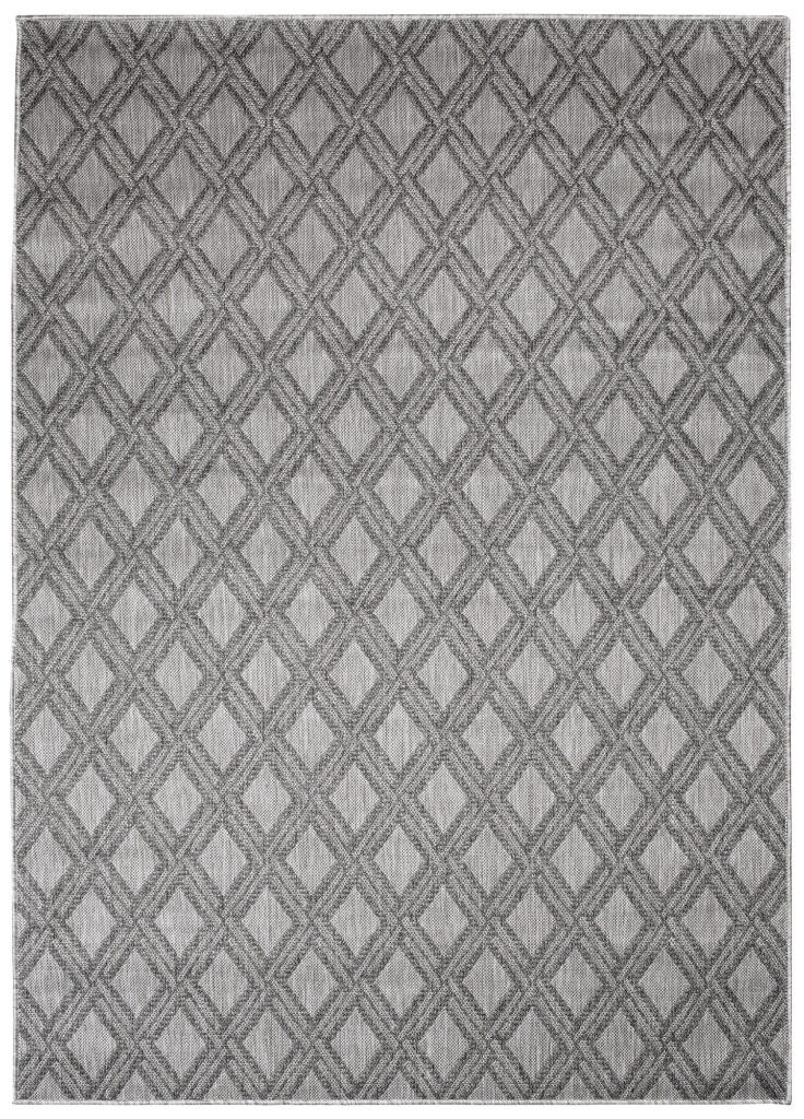 Vloerkleed Capri Grijs Indoor Outdoor Sisal Geruit Modern