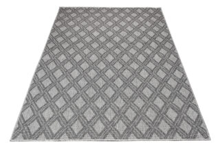 Vloerkleed Capri Grijs Indoor Outdoor Sisal Geruit Modern