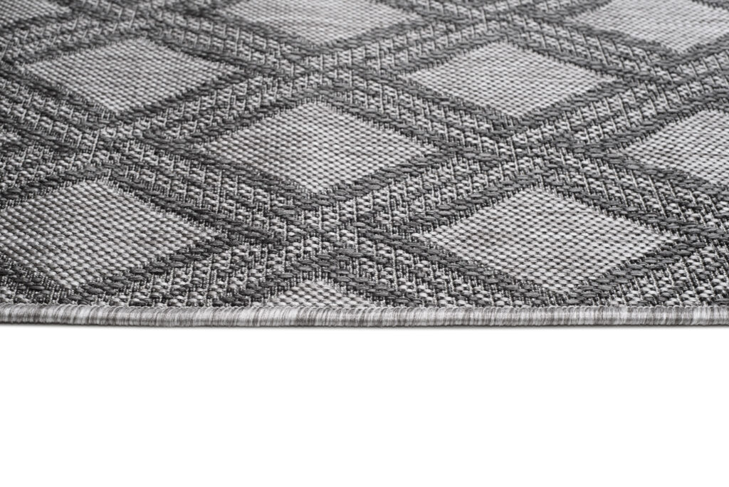 Vloerkleed Capri Grijs Indoor Outdoor Sisal Geruit Modern