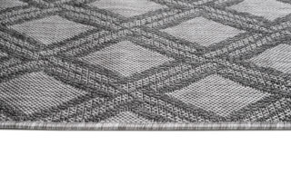 Vloerkleed Capri Grijs Indoor Outdoor Sisal Geruit Modern
