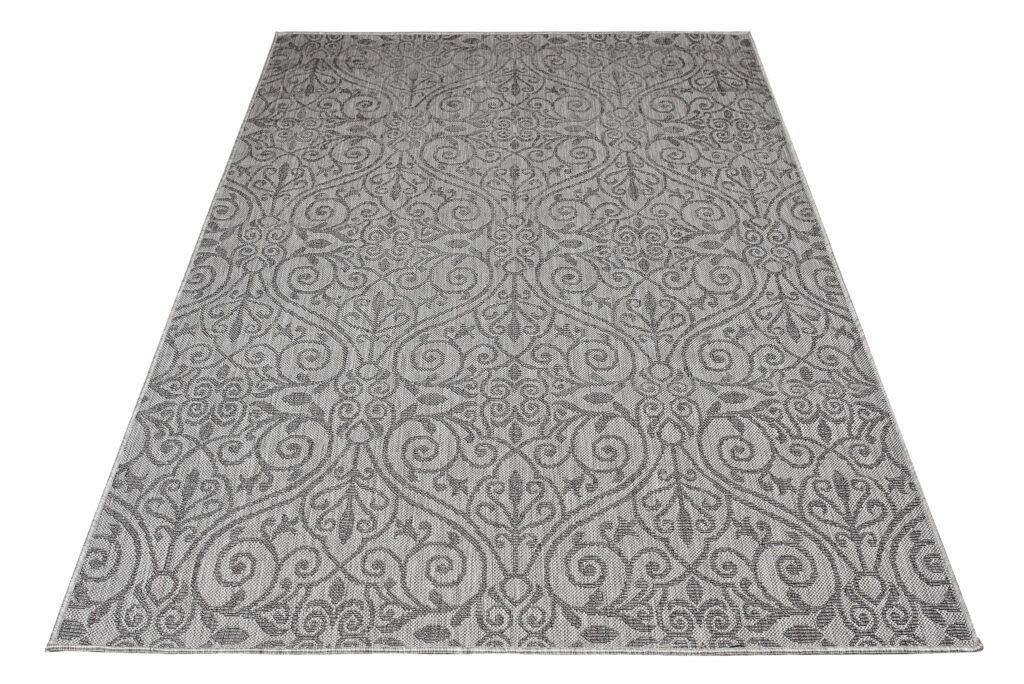 Vloerkleed Capri Grijs Indoor Outdoor Gebloemd Modern Sisal