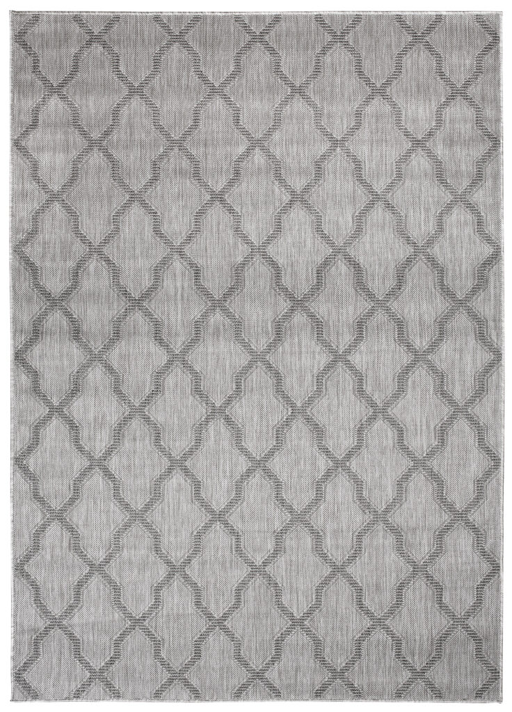 Vloerkleed Capri Grijs Trellis Indoor Outdoor Sisal Modern