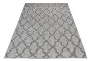 Vloerkleed Capri Grijs Trellis Indoor Outdoor Sisal Modern