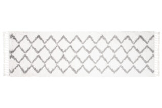 Tapijt Loper Boho met Franjes Zigzag Hoogpolig