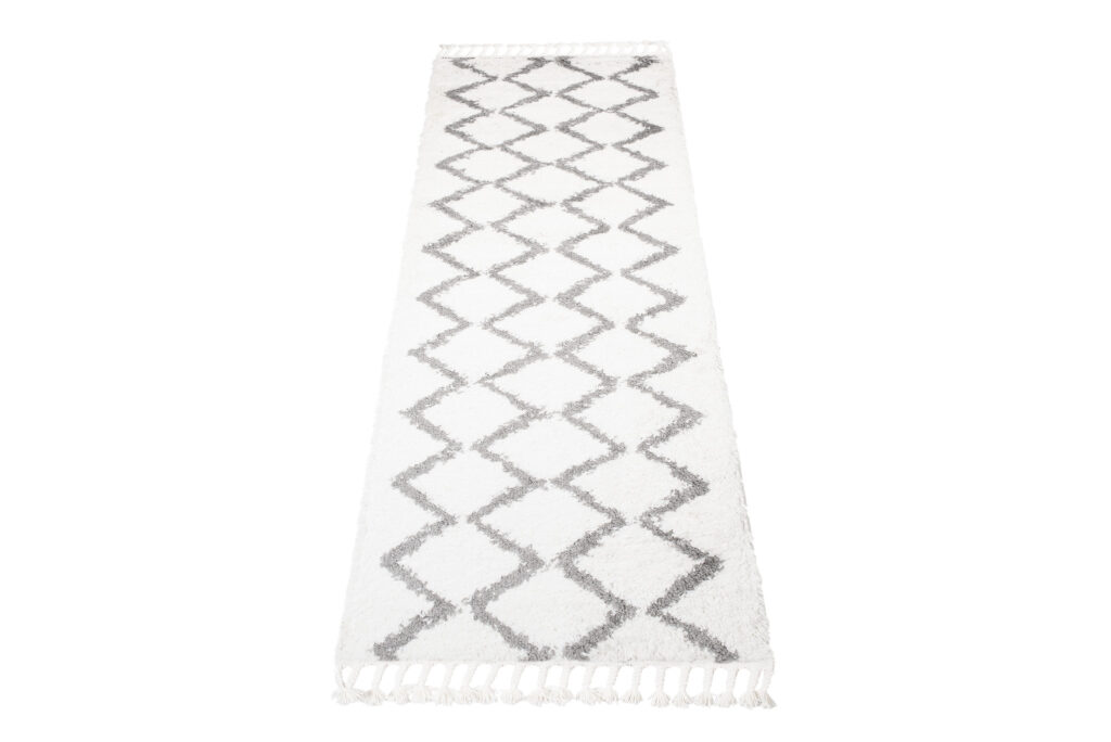 Tapijt Loper Boho met Franjes Zigzag Hoogpolig