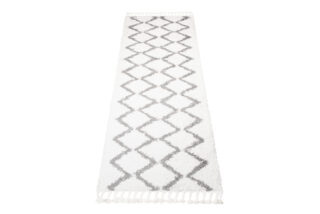 Tapijt Loper Boho met Franjes Zigzag Hoogpolig