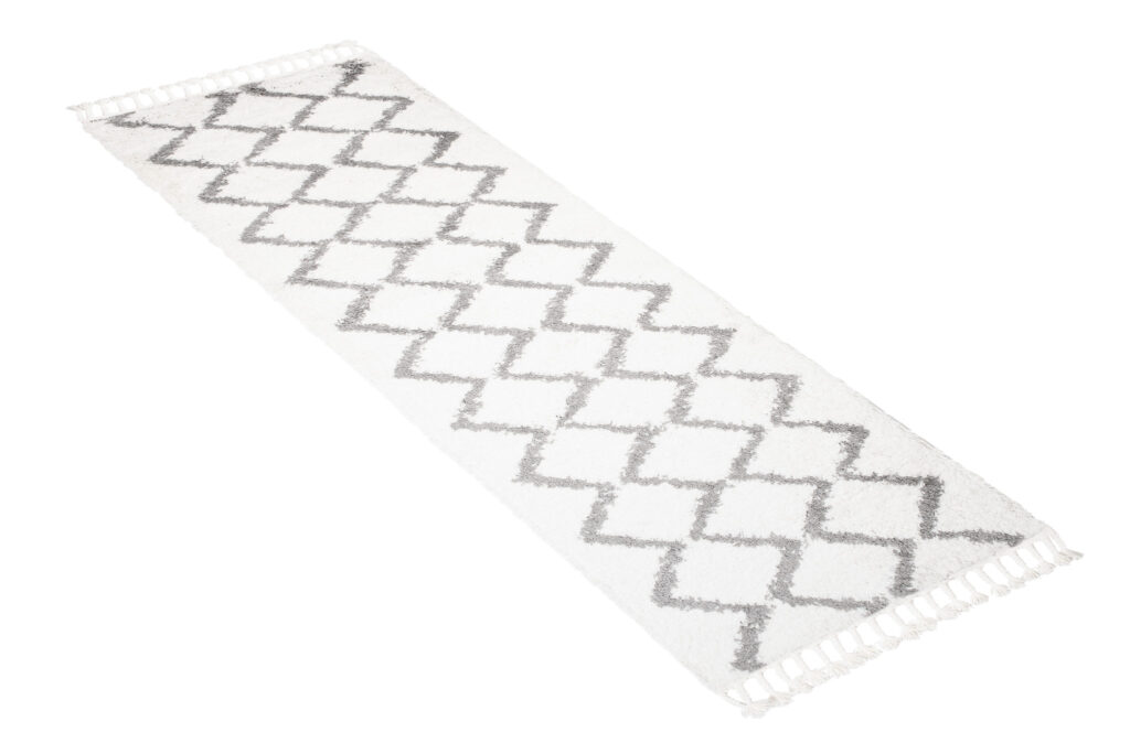 Tapijt Loper Boho met Franjes Zigzag Hoogpolig