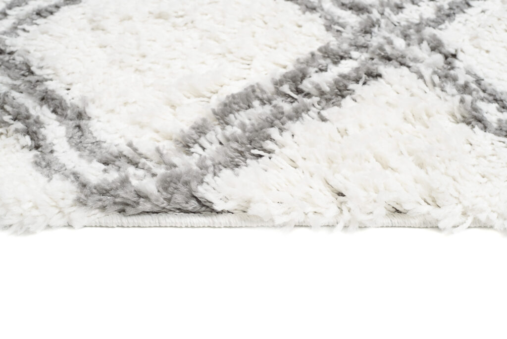 Tapijt Loper Boho met Franjes Creme Geruit Hoogpolig
