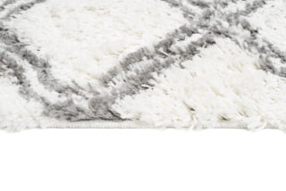 Tapijt Loper Boho met Franjes Creme Geruit Hoogpolig