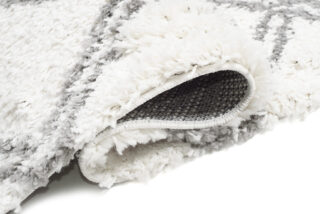 Tapijt Loper Boho met Franjes Creme Geruit Hoogpolig