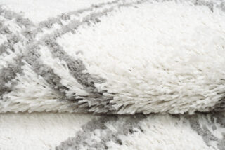 Tapijt Loper Boho met Franjes Creme Geruit Hoogpolig