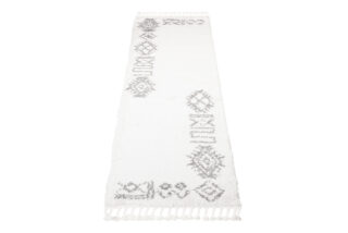 Tapijt Loper Boho met Franjes Creme Ethno Hoogpolig