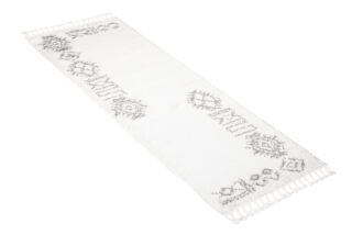 Tapijt Loper Boho met Franjes Creme Ethno Hoogpolig