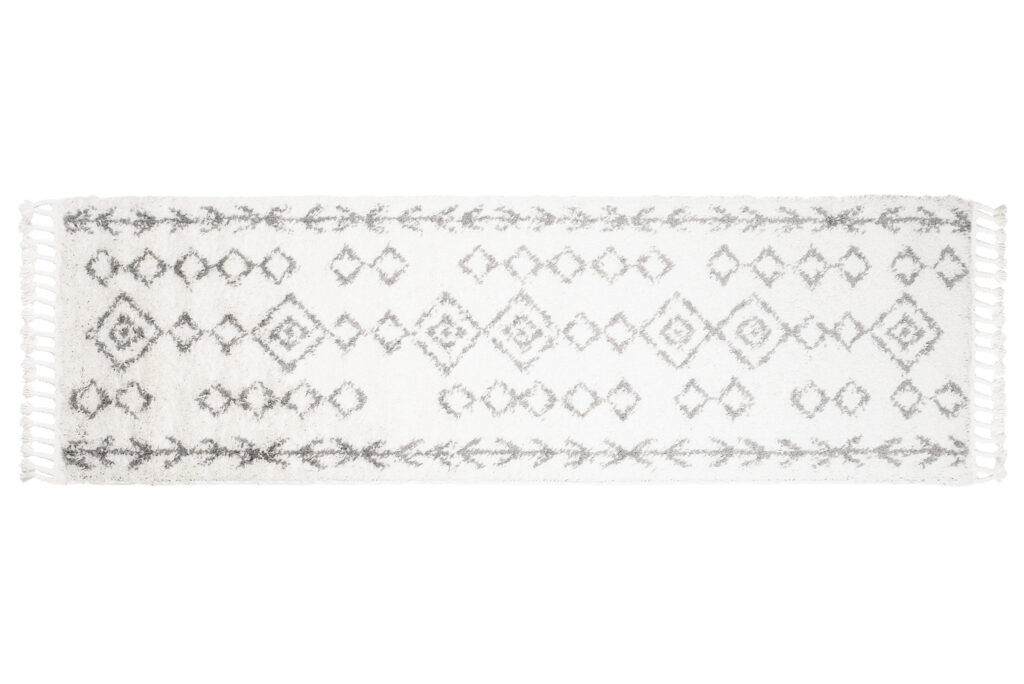 Tapijt Loper Boho met Franjes Creme Geometrisch Hoogpolig
